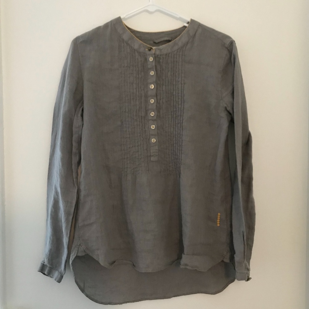 EUC 0039 Italian linen buttondown tunic top